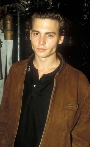 Johnny Depp long slicked back hairstyles from 1990s