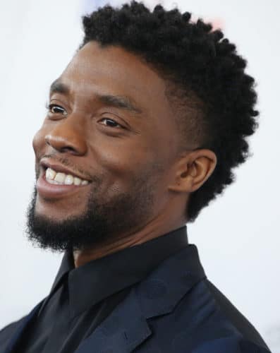 Chadwick Boseman with a Great Hairstyle.