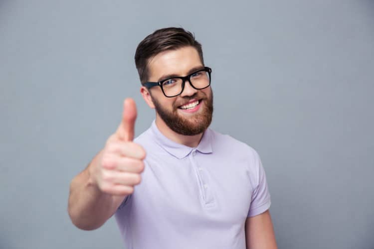 Square Frames glasses paired with a beard are perfect for heart-shaped faces