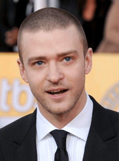 Justin Timberlake with buzzed hairstyle