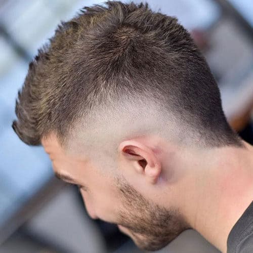 Faux Hawk undercut into a skin fade