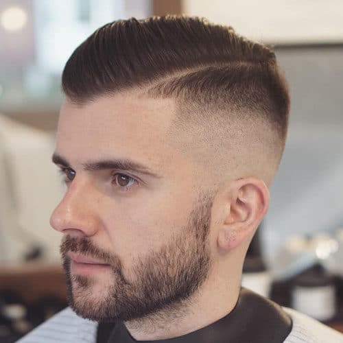 Comb Over High Fade Hair Style to widow's peak