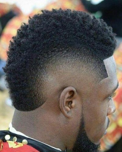 Afro mohawk fade