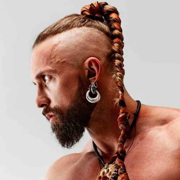 Shaved with Ponytail Viking Twist