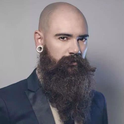 Bald with Full Length Beard