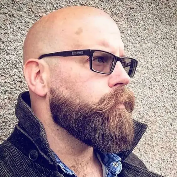 Super cool Rectangle Black Frames balance the bald look