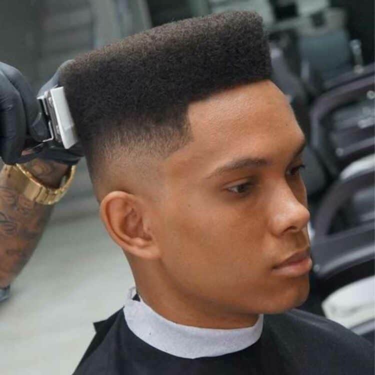 black high top fade haircut