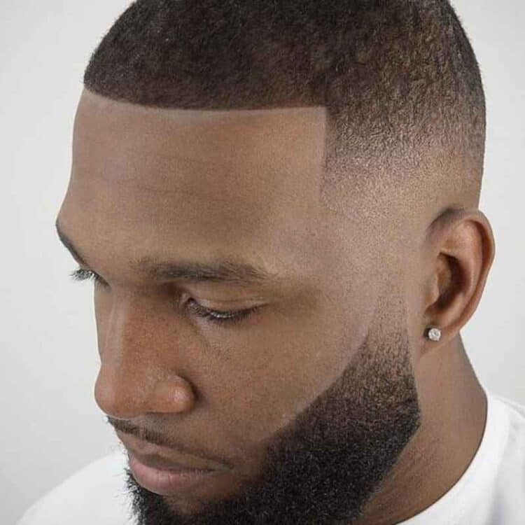 Black Mens Fade Haircut With Beard