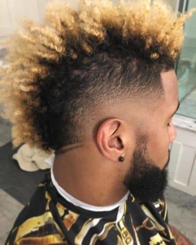 blonde mohawk fade