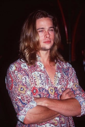 Brad Pitt's 1990s hairstyle - very long hairstyle