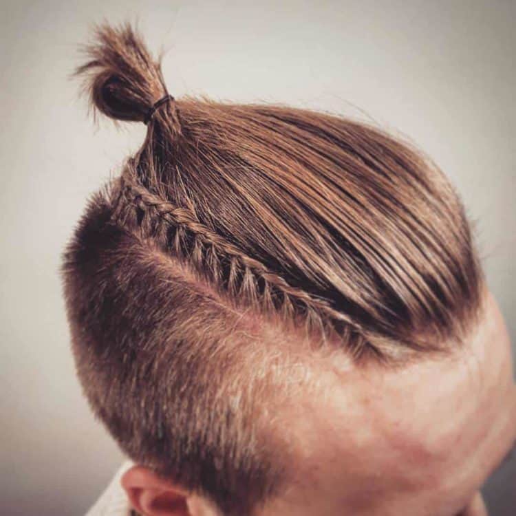 Viking braided hairstyle with the small lace braid technique.