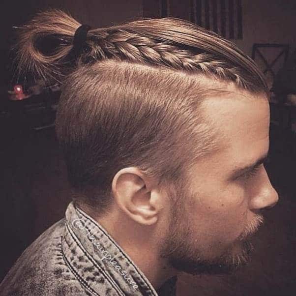 Viking braids that's pulled back and secured.