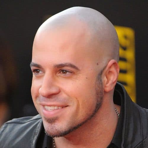 Chris Daughtry with a thin chin strap beard and stubble style mustache.