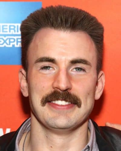 Chris Evans bad 70s mustache