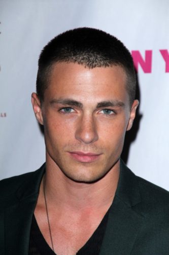 Colton Haynes with military style crew cut