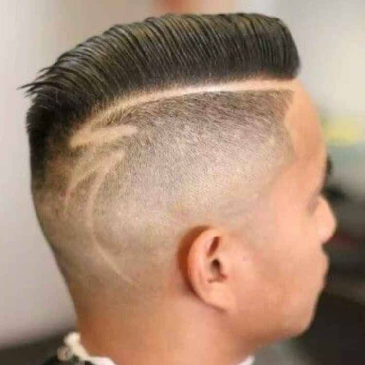 Comb Over Fade With Design