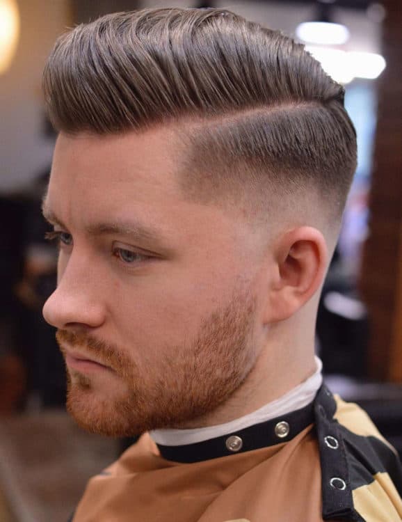 Comb Over Pompadour Fade