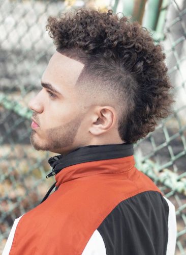 curly mohawk fade