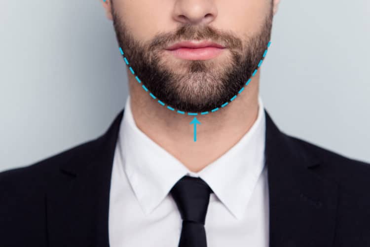 Find your neck's beard line