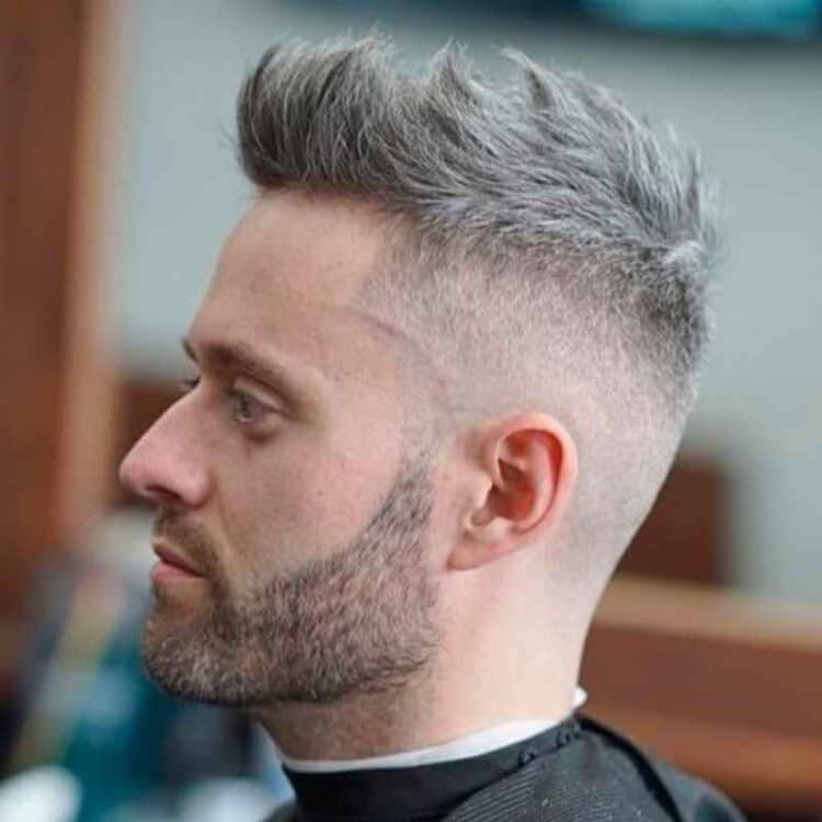 Fohawk Gray Hair Fade