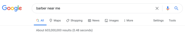 Google search barber near me