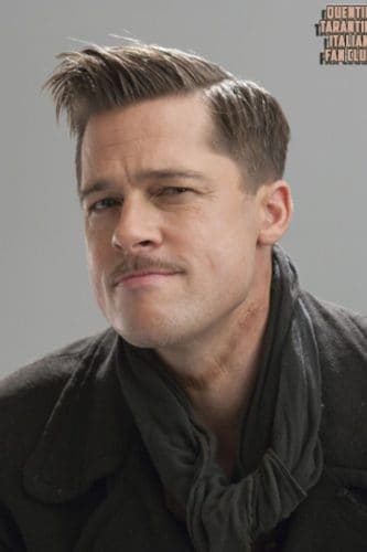 Inglourious Basterds Haircut, hard side part - Brad Pitt