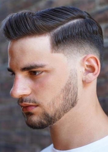 Ivy league side part haircut