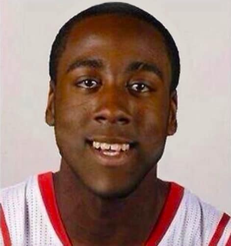 James Harden no beard in his early years.