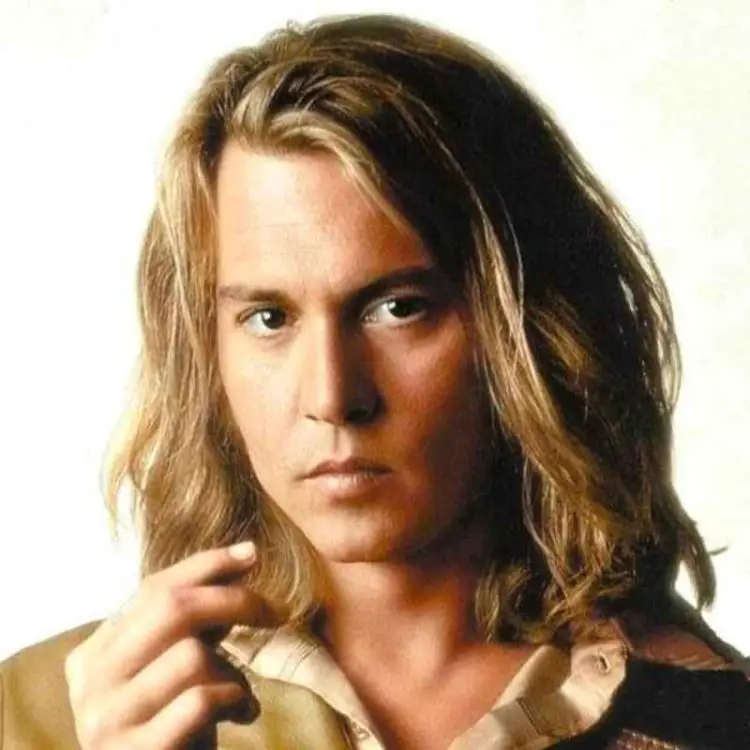 Johnny Depp Blow Hairstyle with Blonde Hair
