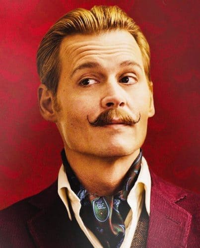 Johnny Depp Handlebar Mustache in  "Mortdecai" is a classic for the actor.
