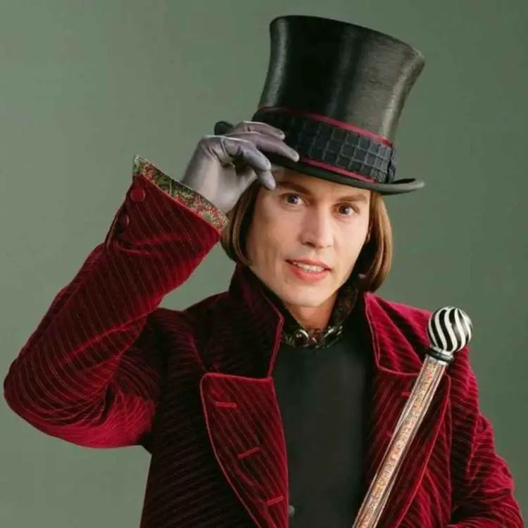 Johnny Depp Willie Wonka Hair & Tophat