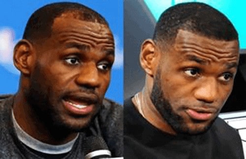 Before after hairline work for LeBron