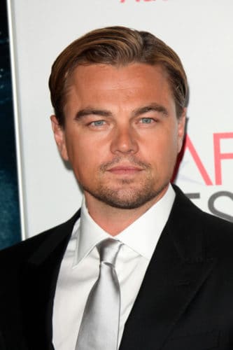 Leonardo DiCaprio perfectly styled hair.