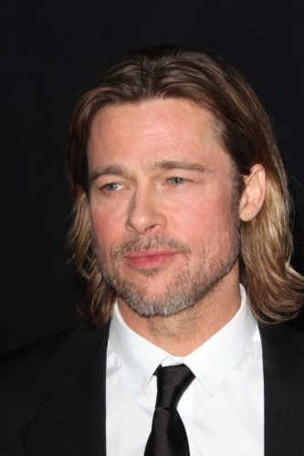 Brad Pitt patchy beard style.