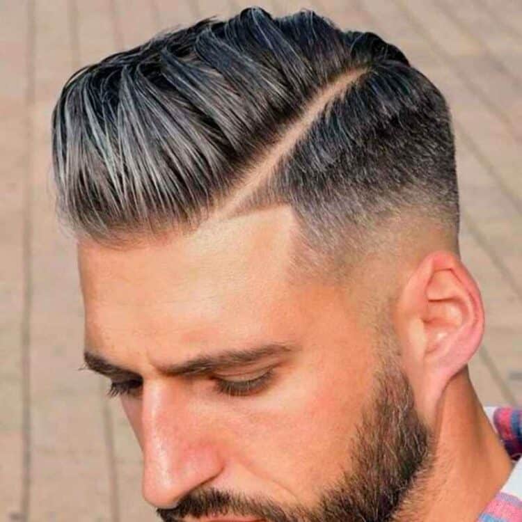 Mid Gray Hair Fade