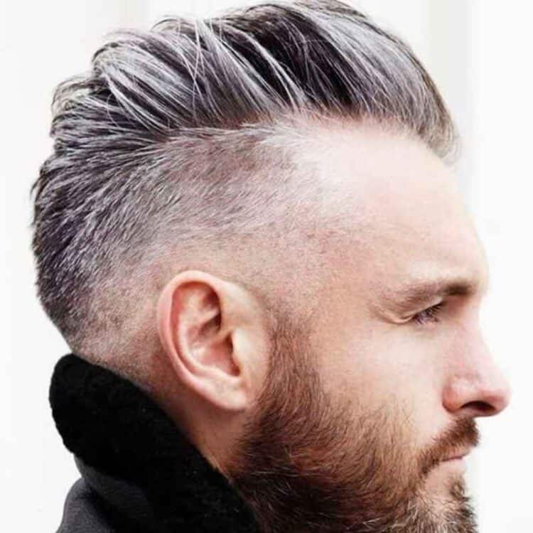 Mohawk Gray Hair Fade