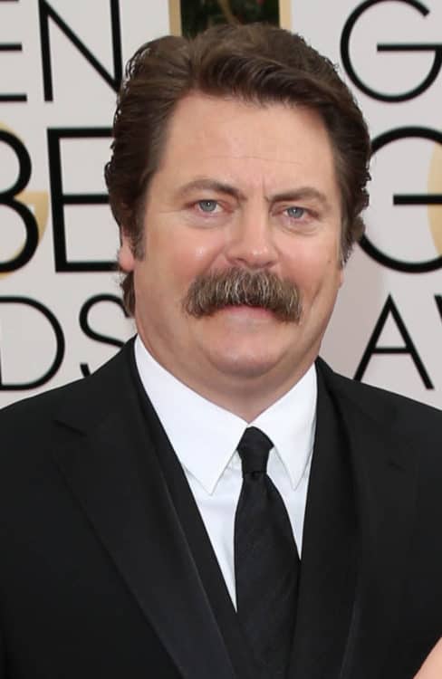 Nick Offerman thick and bushy walrus mustache