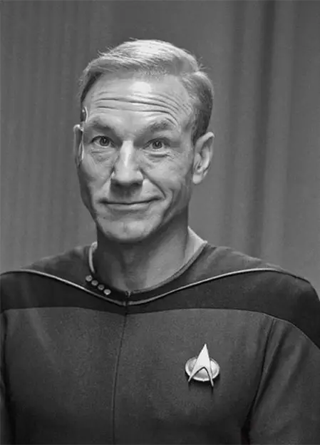 Patrick Stewart as Captain Picard with Hair
