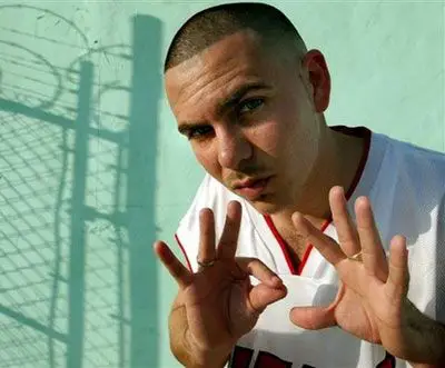 Pitbull with Short buzz cut.