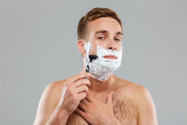 A poor shaving routine may be causing pimples.