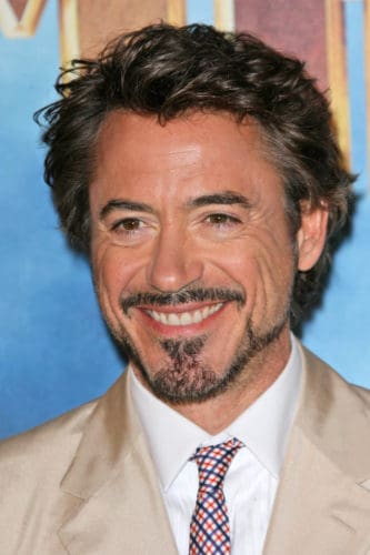 Robert Downey Jr messy hairstyle.