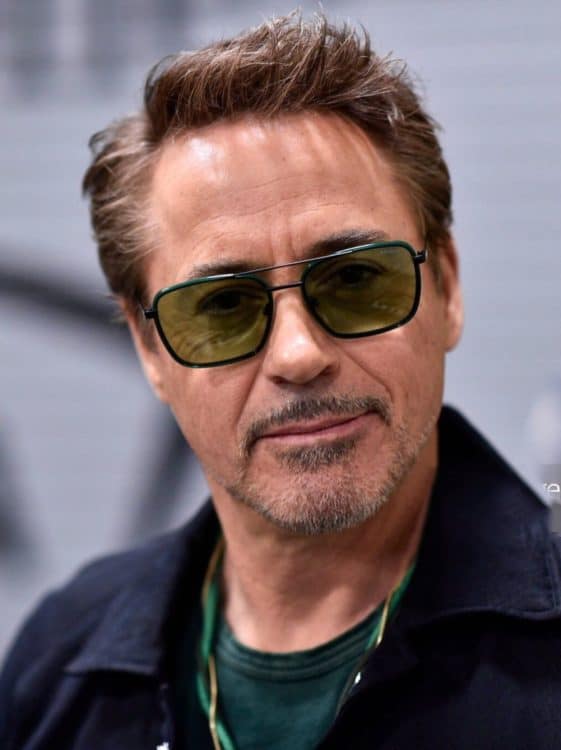 Robert Downey Jr Short Hair with side part haircut