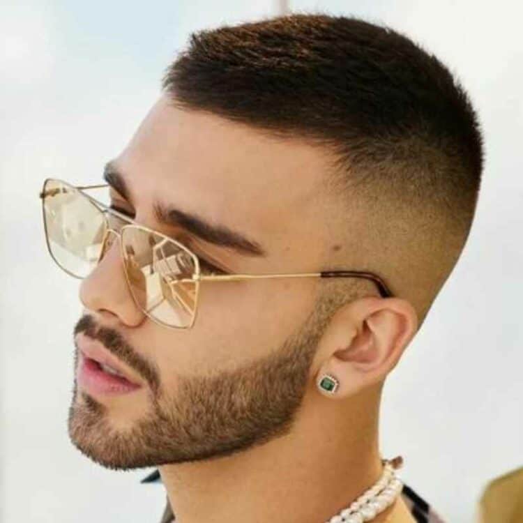 scissor fade haircut with glasses