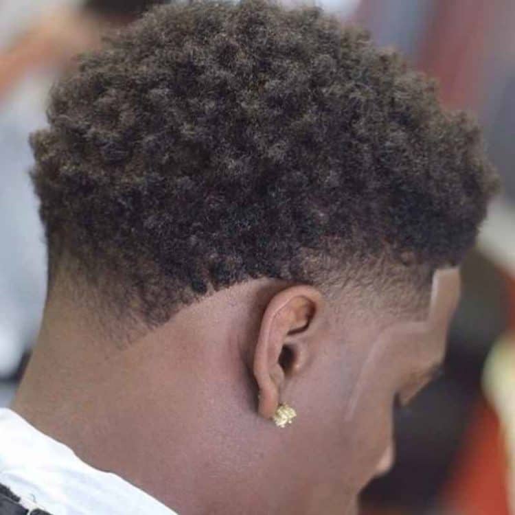 Short Afro Fade With Edge Up