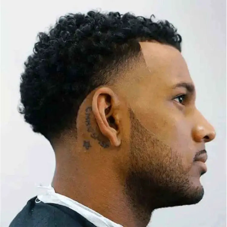 Curly temp fade