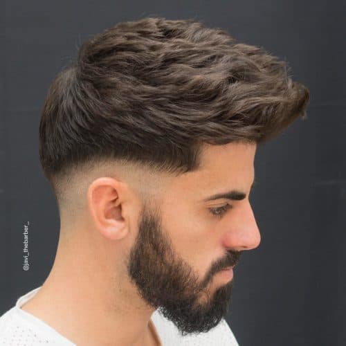 textured haircut with taper