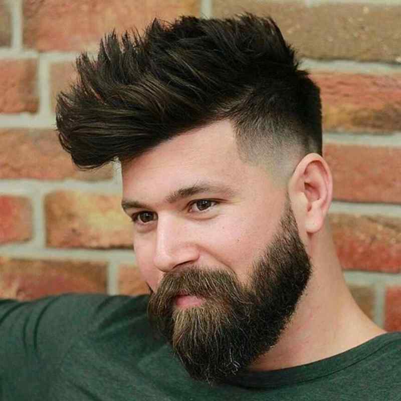 Textured Thick Spiky Hair Mid Fade