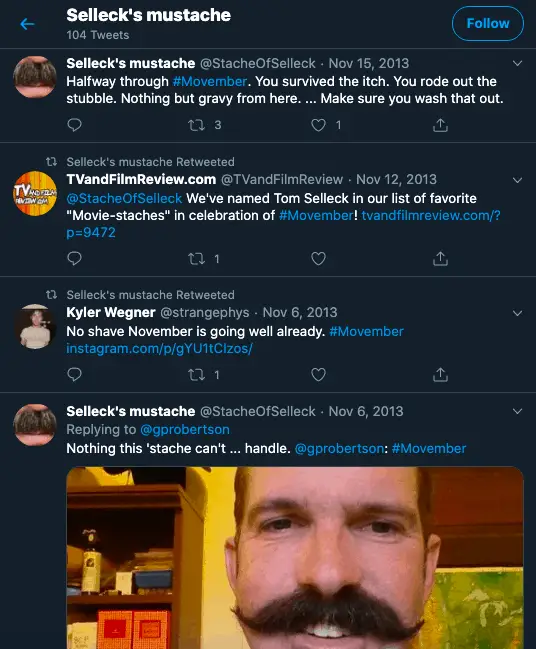 Tom Selleck mustache twitter