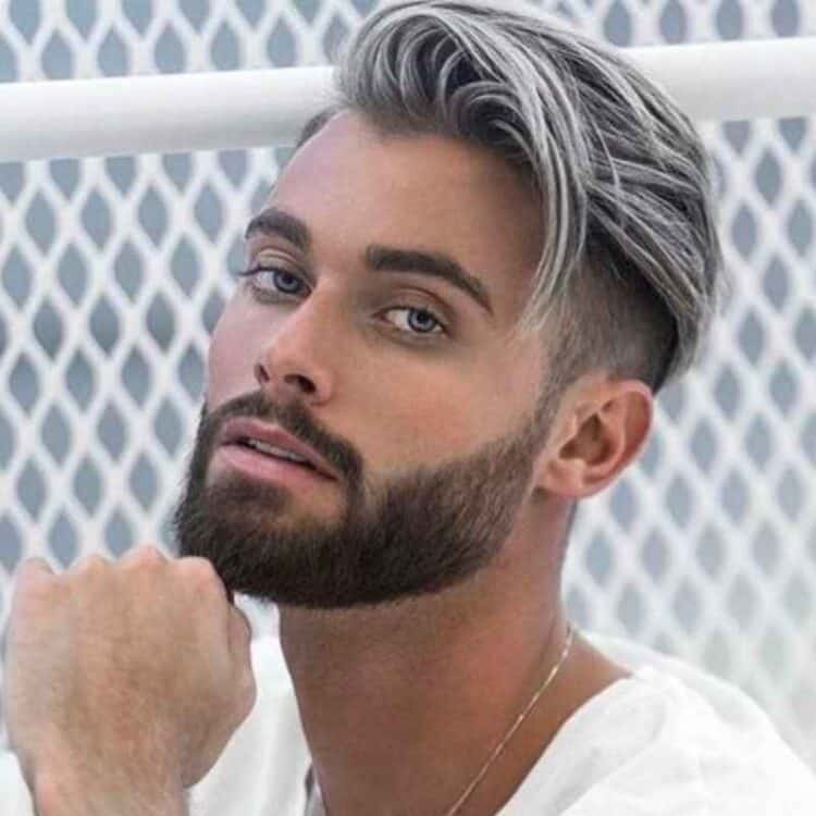 Undercut Gray Hair Fade