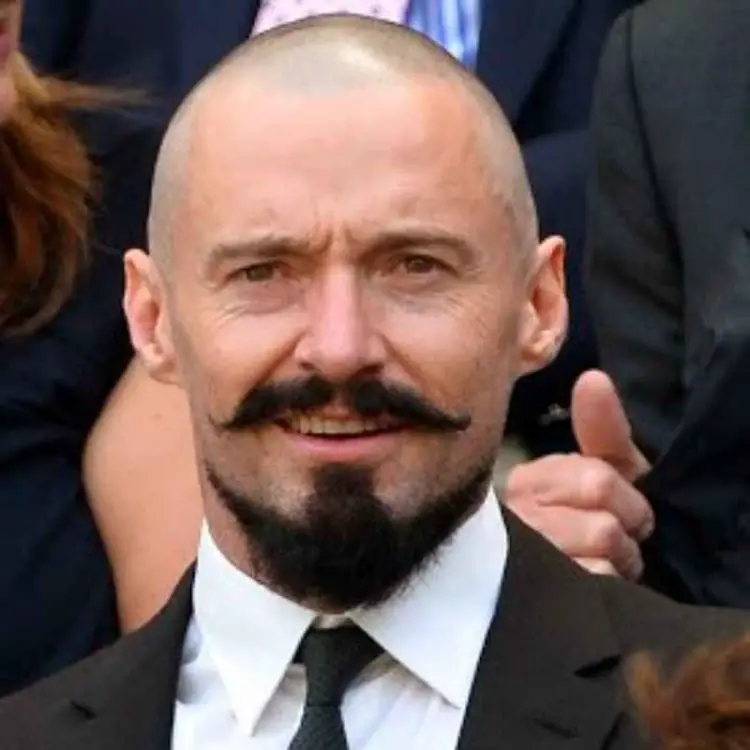 Van Dyke Mustache and Shaved Head (Hugh Jackman)